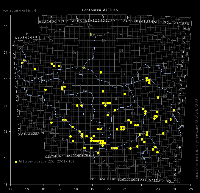 wystepowanie - Centaurea diffusa (chaber drobnogłówkowy)