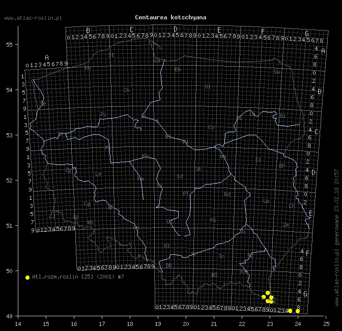 wystepowanie - Centaurea kotschyana (chaber Kotschyego)