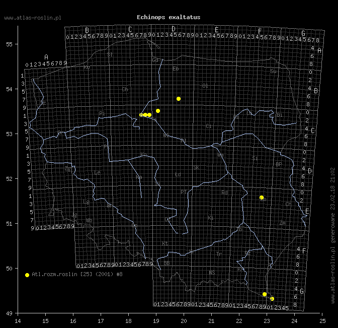 wystepowanie - Echinops exaltatus (przegorzan węgierski)