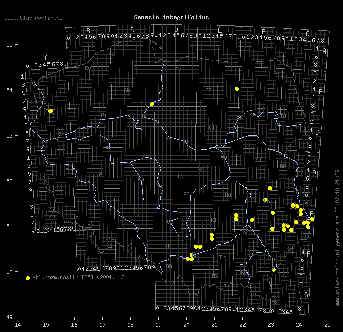 wystepowanie - Senecio integrifolius (starzec polny)