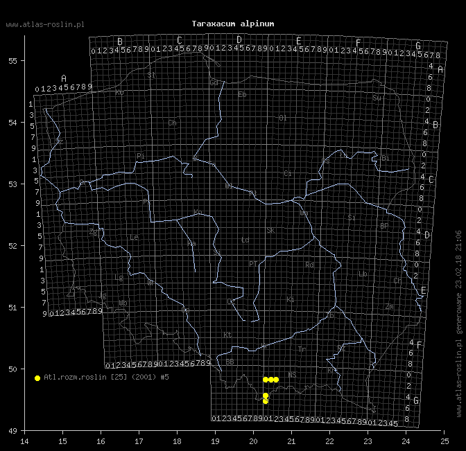 wystepowanie - Taraxacum alpinum (mniszek alpejski)