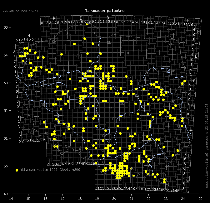 wystepowanie - Taraxacum palustre (mniszek błotny)