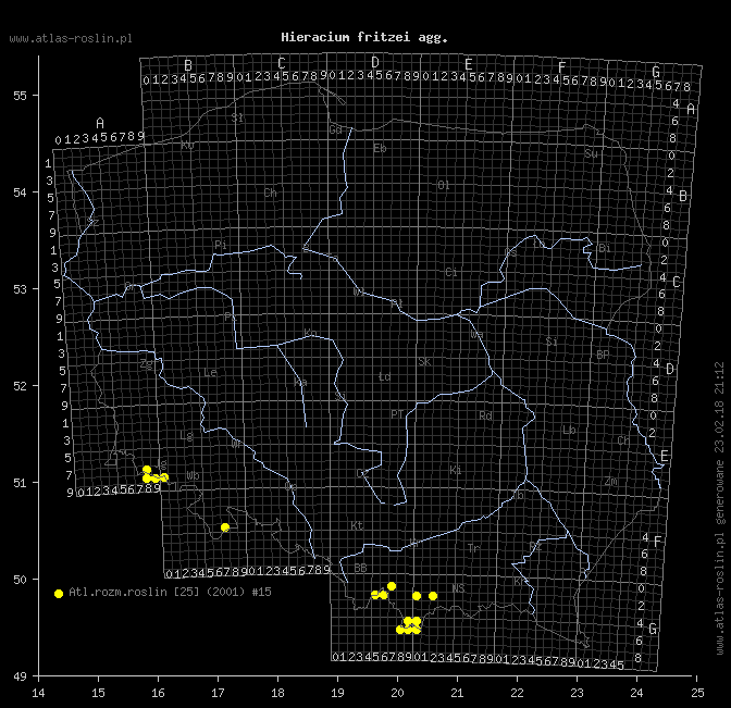 wystepowanie - Hieracium fritzei agg. (jastrzębiec Fritzego)