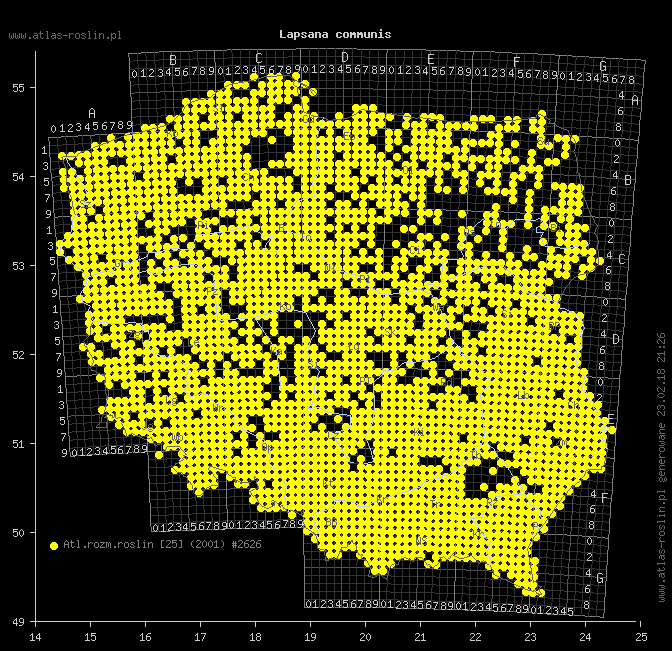 wystepowanie - Lapsana communis (łoczyga pospolita)