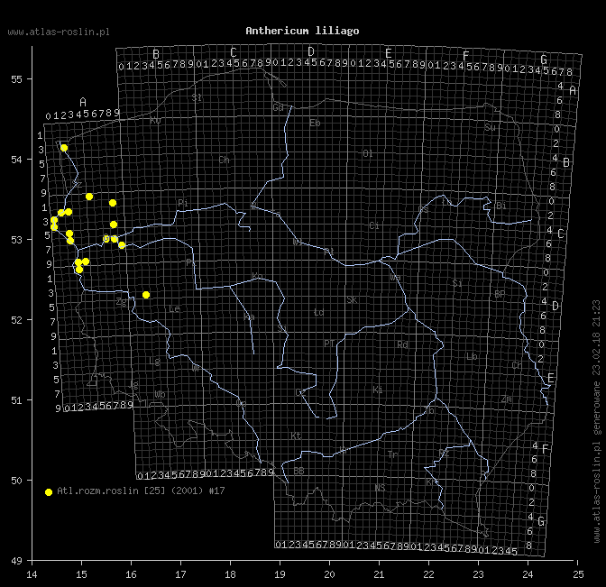 wystepowanie - Anthericum liliago (pajęcznica liliowata)