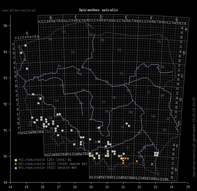 wystepowanie - Spiranthes spiralis (kręczynka jesienna)