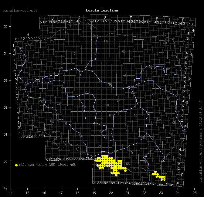 wystepowanie - Luzula luzulina (kosmatka żółtawa)