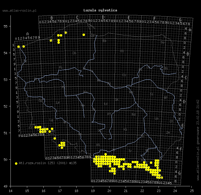 wystepowanie - Luzula sylvatica (kosmatka olbrzymia)