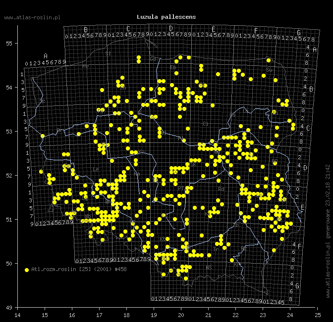 wystepowanie - Luzula pallescens (kosmatka blada)