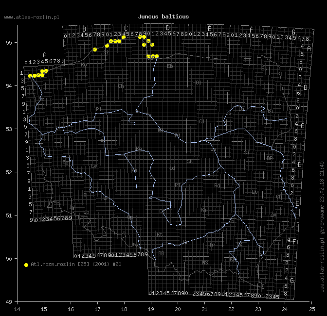wystepowanie - Juncus balticus (sit bałtycki)