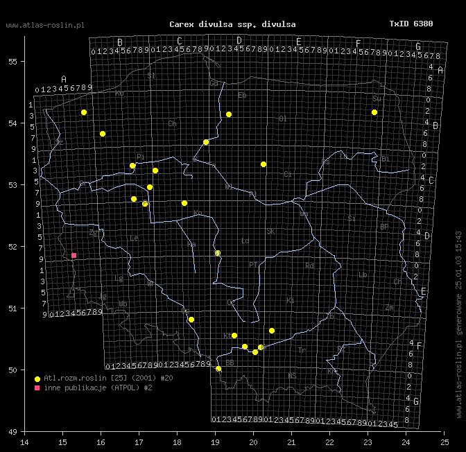 wystepowanie - Carex divulsa ssp. divulsa (turzyca rozsunięta)