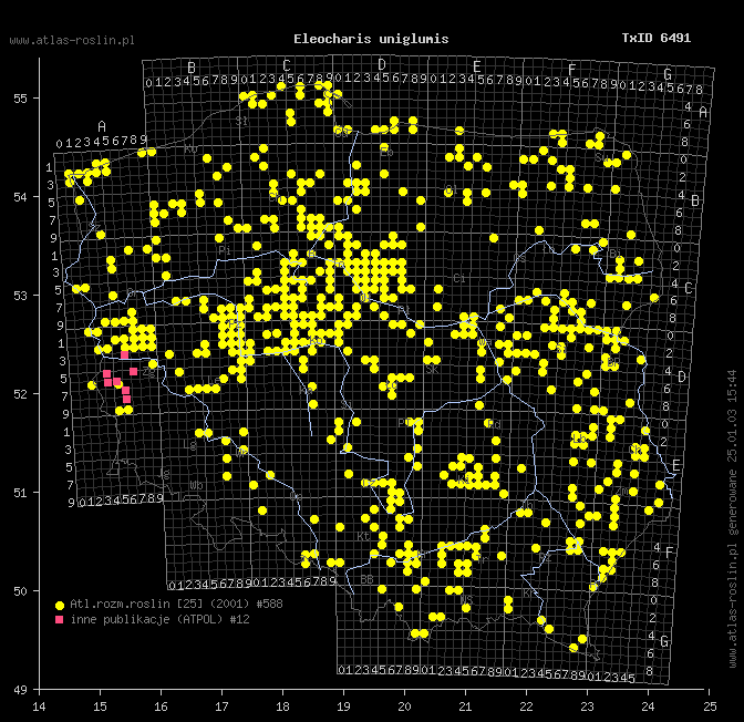 wystepowanie - Eleocharis uniglumis (ponikło jednoprzysadkowe)