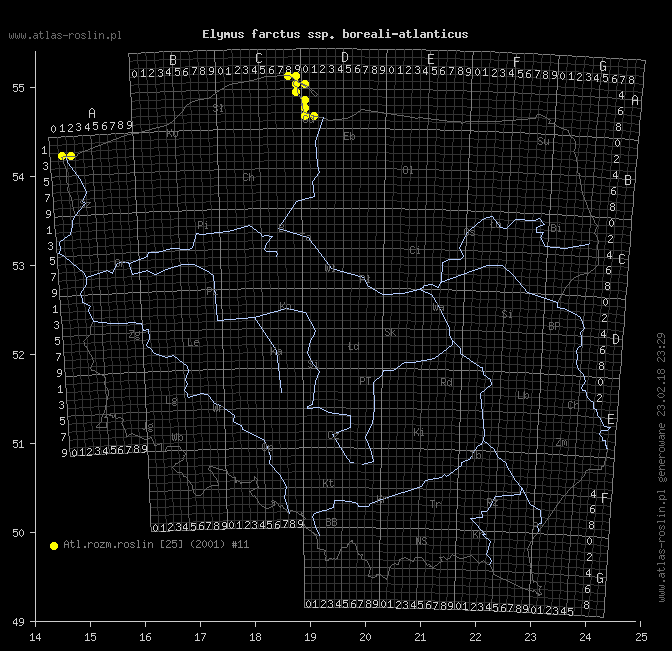 wystepowanie - Elymus farctus ssp. boreali-atlanticus (perz sitowy nadmorski)