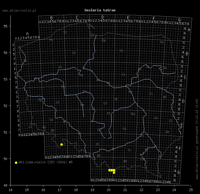 wystepowanie - Sesleria tatrae (sesleria tatrzańska)