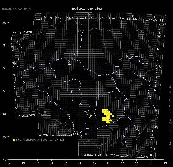 wystepowanie - Sesleria caerulea (sesleria błotna)