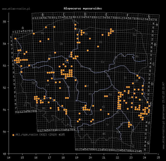wystepowanie - Alopecurus myosuroides (wyczyniec polny)