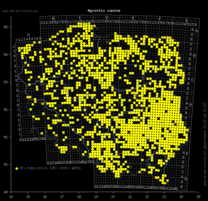 wystepowanie - Agrostis canina (mietlica psia)