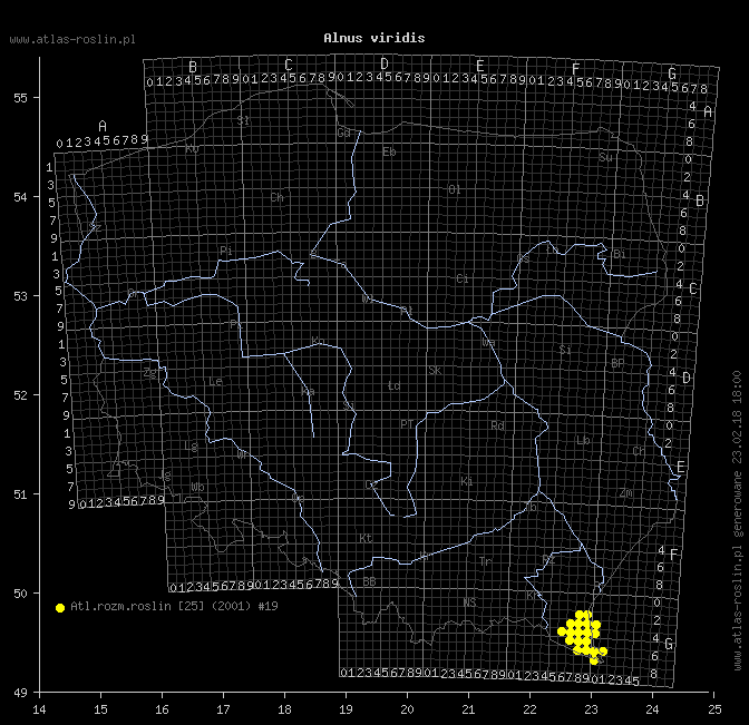 wystepowanie - Alnus viridis (olsza zielona)