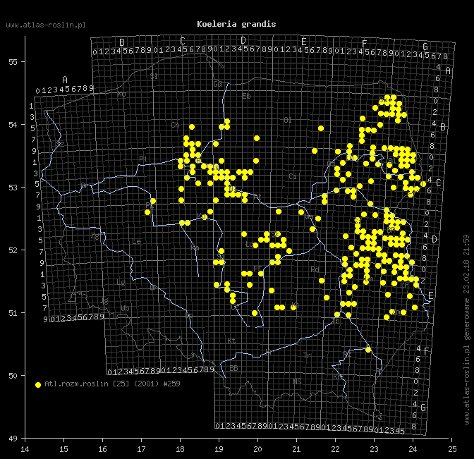 wystepowanie - Koeleria grandis (strzęplica polska)