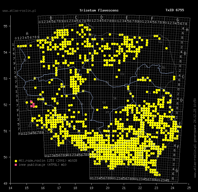 wystepowanie - Trisetum flavescens (konietlica łąkowa)