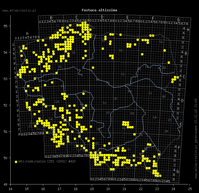 wystepowanie - Festuca altissima (kostrzewa leśna)