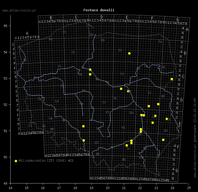 wystepowanie - Festuca duvalii (kostrzewa Duvala)