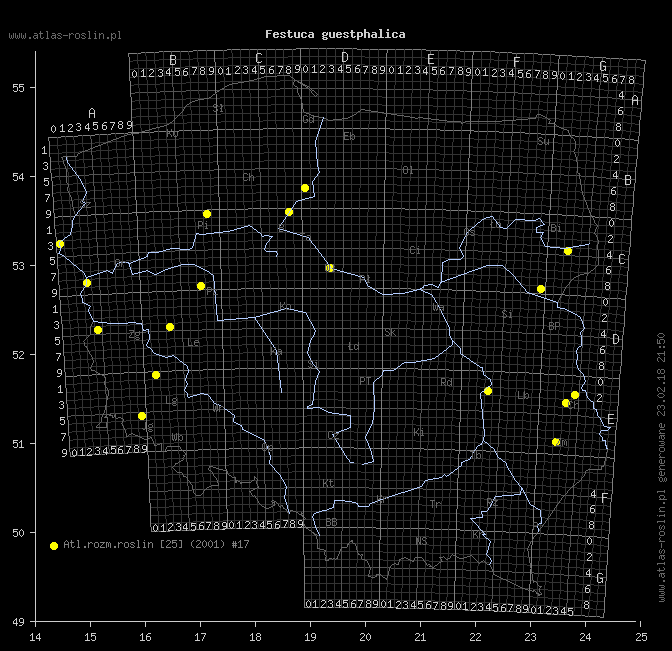 wystepowanie - Festuca guestphalica (kostrzewa długolistna)