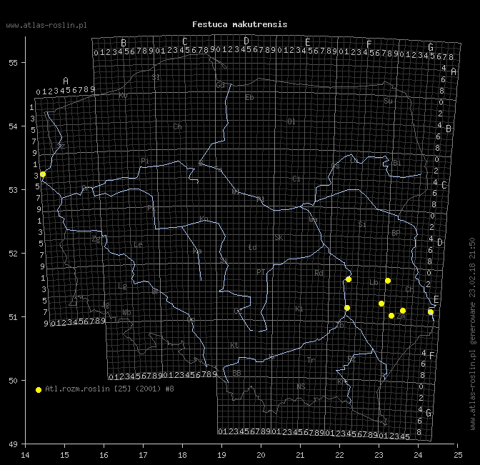 wystepowanie - Festuca makutrensis (kostrzewa makutrzańska)