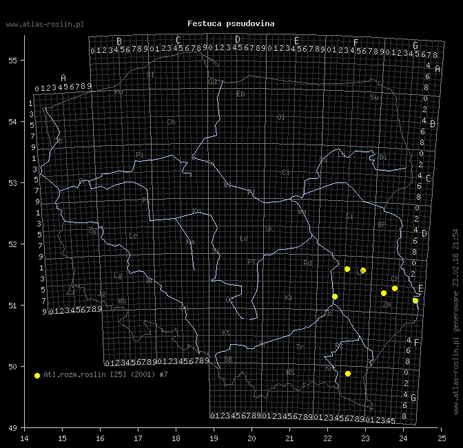 wystepowanie - Festuca pseudovina (kostrzewa nibyowcza)