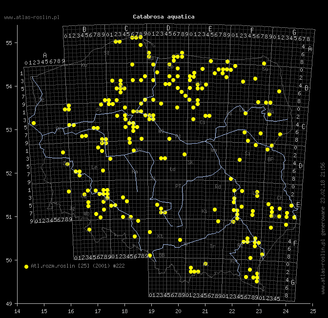 wystepowanie - Catabrosa aquatica (brodobrzanka wodna)