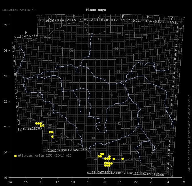 wystepowanie - Pinus mugo (sosna górska)