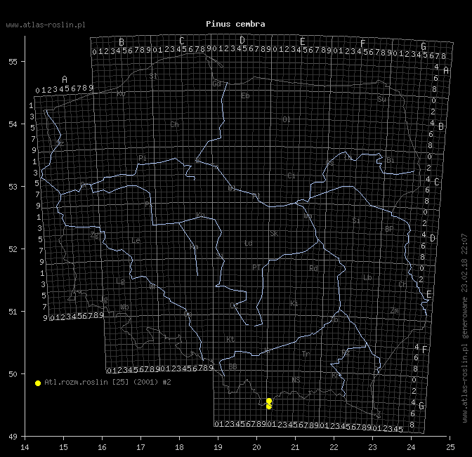wystepowanie - Pinus cembra (sosna limba)