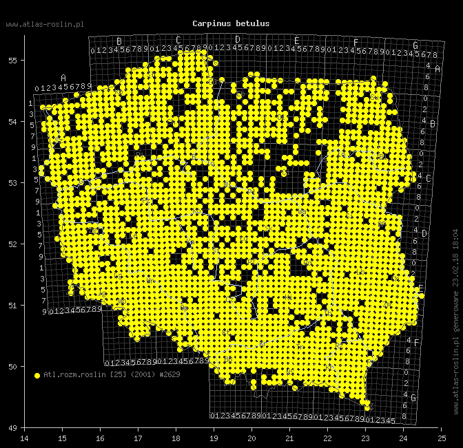 wystepowanie - Carpinus betulus (grab pospolity)