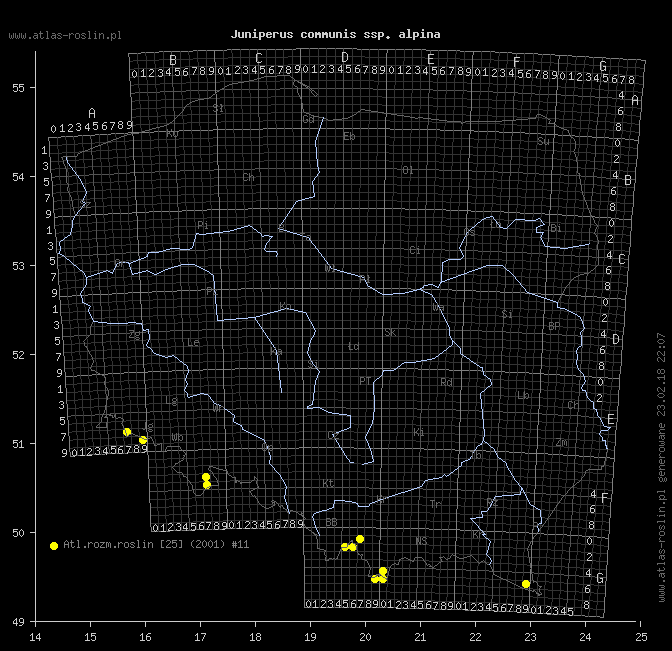 wystepowanie - Juniperus communis ssp. alpina (jałowiec pospolity halny)