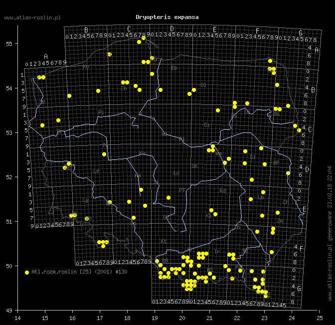 wystepowanie - Dryopteris expansa (nerecznica górska)