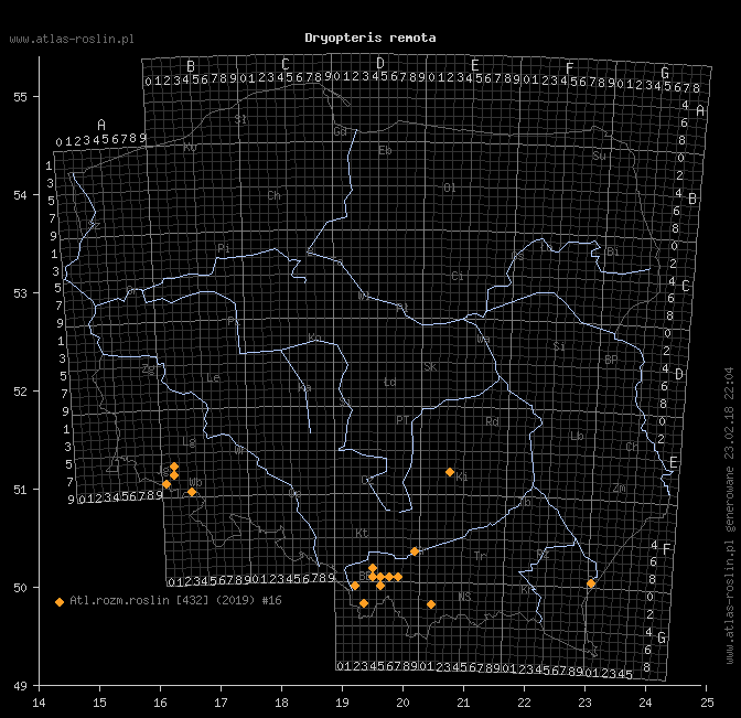 wystepowanie - Dryopteris remota (nerecznica pośrednia)