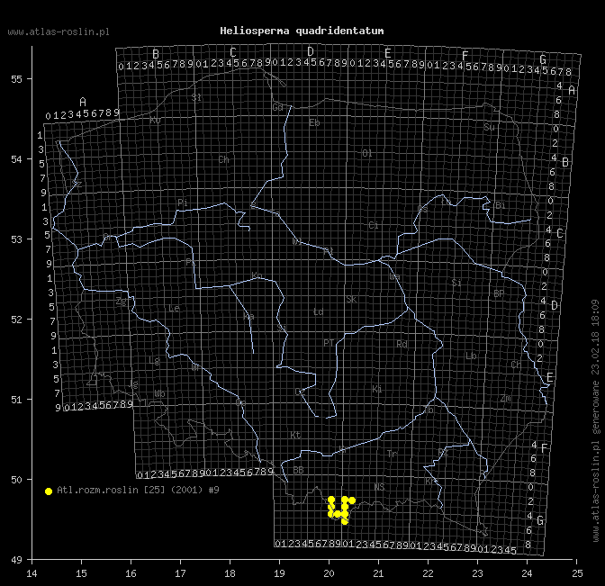 wystepowanie - Heliosperma quadridentatum (słonecznica wąskolistna)