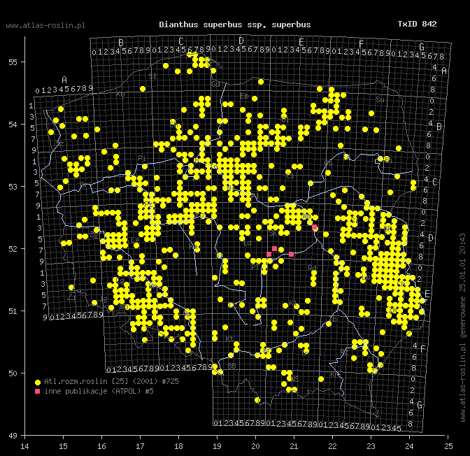 wystepowanie - Dianthus superbus ssp. superbus (goździk pyszny)