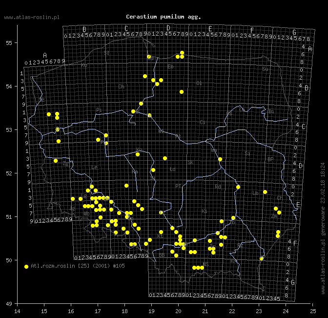 wystepowanie - Cerastium pumilum agg. (rogownica drobna agg.)