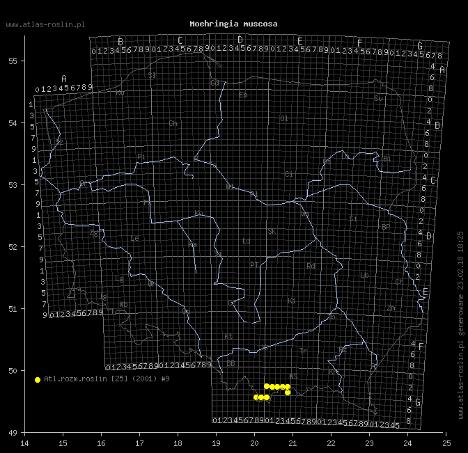 wystepowanie - Moehringia muscosa (możylinek mchowaty)